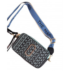 Брендовая женская сумка Marc Jacobs Logo Turquoise | Универсальная Crossbody Bag из качественной эко кожи и текстиля (0023)