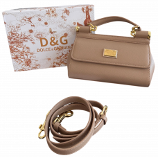 Брендовая женская сумка Dolce & Gabbana Sicily Mini Bag Beige - 0035с