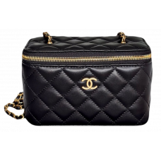 Брендовая женская сумка Chanel Classic Vanity Case Pearl Crush Black/Gold - 012232 Брендовая женская сумка Chanel Classic Vanity Case Pearl Crush Black/Gold - 012232