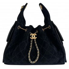 Брендовая женская сумка Chanel 25 Small Handbag in Suede Black - 012241 Брендовая женская сумка Chanel 25 Small Handbag in Suede Black - 012241