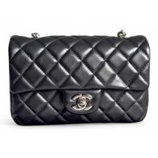 Брендовая женская сумка Chanel Classic 1.55 Small Single Flap Black/Silver - C240 - 012247 Брендовая женская сумка Chanel Classic 1.55 Small Single Flap Black/Silver - C240 - 012247