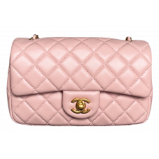 Брендовая женская сумка Chanel Classic 1.55 Small Single Flap Pink/Gold - 012251 Брендовая женская сумка Chanel Classic 1.55 Small Single Flap Pink/Gold - 012251