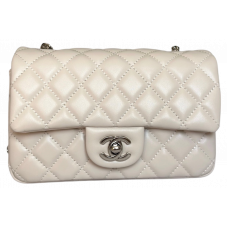 Брендовая женская сумка Chanel Classic 1.55 Small Single Flap Milk/Silver - 012257 Брендовая женская сумка Chanel Classic 1.55 Small Single Flap Milk/Silver - 012257