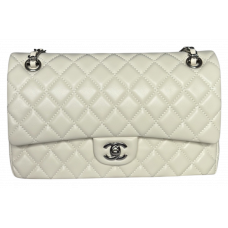 Брендовая женская сумка Chanel Classic 2.55 Medium Double Flap Bag Milk/Silver - 012259 Брендовая женская сумка Chanel Classic 2.55 Medium Double Flap Bag Milk/Silver - 012259