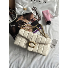 Брендовая женская сумка Coach Tabby 26 Quilting White/Gold - 01227