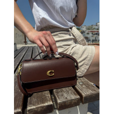 Брендовая женская сумка Coach Juno Crossbody Leather Maple Brown | Cтильная crossbody bag из натуральной кожи | Premium качество 012293