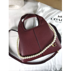 Брендовая женская сумка Coach Lana Shoulder Bag Burgundy 012295
