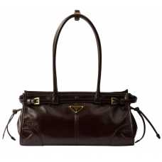 Брендовая женская сумка Prada Bonnie Medium Leather Handbag Chocolate - 01251
