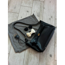 Женская брендовая сумка-клатч Balenciaga Bel Air Hobo Black/Gold | Элегантная и стильная, премиум качества (012592)