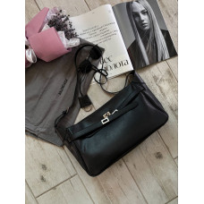 Женская брендовая сумка-клатч Balenciaga Bel Air Hobo Black/Silver | Элегантная и стильная, премиум качества (012594)