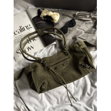 Брендовая женская сумка Balenciaga Le City Bag in Olive Suede - 012599