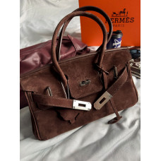 Брендовая женская сумка Hermes Birkin 30 in Chocolate Suede - 012612