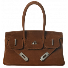 Брендовая женская сумка Hermes Birkin 30 in Brown Suede - 012613 Брендовая женская сумка Hermes Birkin 30 in Brown Suede - 012613