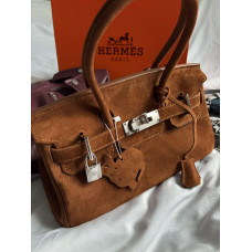 Брендовая женская сумка Hermes Birkin 30 in Brown Suede - 012613