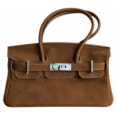 Брендовая женская сумка Hermes Birkin 30 in Brown Suede - 012613 Брендовая женская сумка Hermes Birkin 30 in Brown Suede - 012613