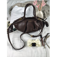Брендовая женская сумка Loewe Paseo Medium Bag Chocolate | Компактная и стильная shoulder bag из натуральной кожи (01692)
