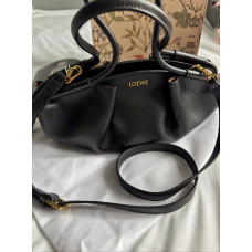 Брендовая женская сумка Loewe Paseo Medium Bag Black | Компактная и стильная shoulder bag из натуральной кожи (01693)