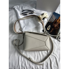 Брендовая женская сумка Loewe Small Puzzle Milk | Компактная и стильная crossbody bag из натуральной кожи (01697)