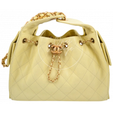 Брендовая женская сумка Chanel 25 Small Handbag in Yellow Grained Calfskin - 0177-chanel-yellow