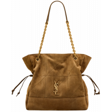 Брендовая женская замшевая сумка Saint Laurent Jamie Shopping Medium Tote Bag In Suede Golden Leaf - 0193