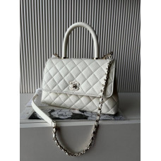 Брендовая женская сумка Chanel Coco Top Handle Flap Bag Milk - 02047