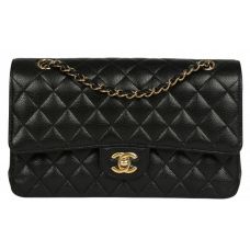 Брендовая женская сумка Chanel Classic Medium Double Flap Bag in Caviar Leather Black/Gold - 02048-ab - Accessbagg Брендовая женская сумка Chanel Classic Medium Double Flap Bag in Caviar Leather Black/Gold - 02048-ab - Accessbagg