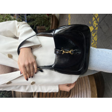 Брендовая женская сумка Gucci Jackie 1961 Patent Leather Black | Стильная и элегантная shoulder bag  - 05008