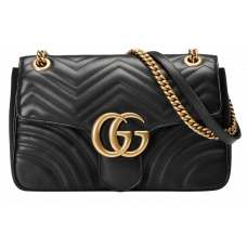 Брендовая женская сумка Gucci Marmont Medium Shoulder Bag Black - 051121