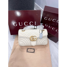 Брендовая женская сумка Gucci Marmont Medium Shoulder Bag White - 051122