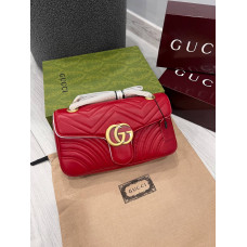 Брендовая женская сумка Gucci Marmont Medium Shoulder Bag Red - 051123