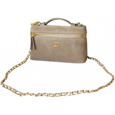 Брендовая женская сумка Chanel Small Supple Top Handle Slim Vanity Case Beige - Accessbagg - 0559-ab