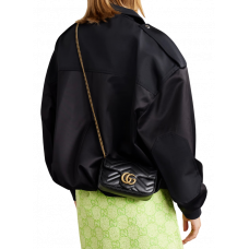Брендовая женская сумка Gucci Marmont Super Mini Shoulder Bag Black - 0611251