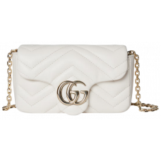 Брендовая женская сумка Gucci Marmont Super Mini Shoulder Bag White - 0611252 Брендовая женская сумка Gucci Marmont Super Mini Shoulder Bag White - 0611252
