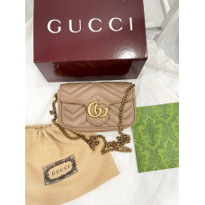 Брендовая женская сумка Gucci Marmont Super Mini Shoulder Bag Beige - 0611253