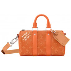 Брендовая женская сумка Louis Vuitton Keepall Bandouliere 25 in Caramel Monogram Heritage Coated Canvas - 0729-gi