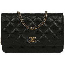 Брендовая женская сумка Chanel Wallet On Chain WOC in Black Quilted Caviar Leather with Gold Hardware - 11433 - #art0181 - 11433-ab - 1274-ayka - Accessbagg