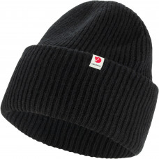 Вязаная шерстяная шапка с отворотом Fjallraven Heavy Beanie (Black) 12100006.550