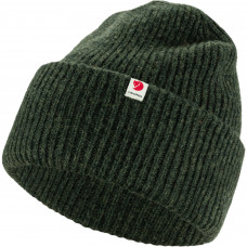 Вязаная шерстяная шапка с отворотом Fjallraven Heavy Beanie (Deep Forest) 12100006.662