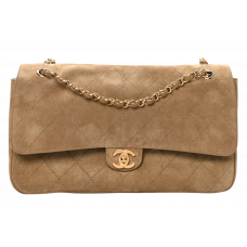 Брендовая женская сумка Chanel Maxi Small Flap Bag Beige Suede - Aykadrop - 1262-gold Брендовая женская сумка Chanel Maxi Small Flap Bag Beige Suede - Aykadrop - 1262-gold