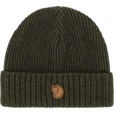 Вязаная шерстяная шапка с отворотом Fjallraven Sormland Reversible Beanie (Dark Olive) 13100179.633