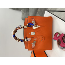 Брендовая женская сумка Hermes Birkin 30 Orange Togo/Palladium Hardware - 200126 Брендовая женская сумка Hermes Birkin 30 Orange Togo/Palladium Hardware - 200126