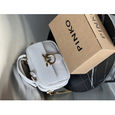 Pinko Love Mini Square Simply Cream | Cтильная и компактная брендовая женмкая сумка shoulder bag из натуральной кожи (20204-2)
