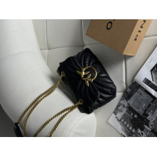 Pinko Mini Love Bag Puff Butterfly Black | Cтильная и компактная брендовая женcкая сумка shoulder bag из натуральной кожи (20241-1)