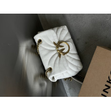 Pinko Mini Love Bag Puff Butterfly Creme | Cтильная и компактная брендовая женcкая сумка shoulder bag из натуральной кожи (20241-2)