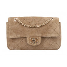 Брендовая женская сумка Chanel Souplissimo Mini Flap Bag in Beige Suede - 20250-ab - Accessbagg