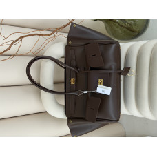 Брендовая женская сумка Balenciaga Bel Air Medium Tote Bag Brown\Gold - 20333-4