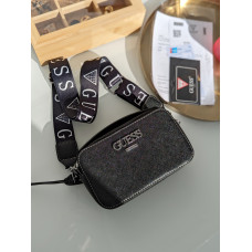 Guess Logo Camera Bag Black | Cтильная и компактная брендовая женская сумка Crossbody из экокожи (20453-1)