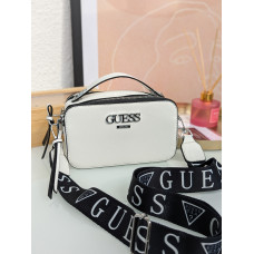 Guess Logo Camera Bag White | Cтильная и компактная брендовая женская сумка Crossbody из экокожи (20453-2)