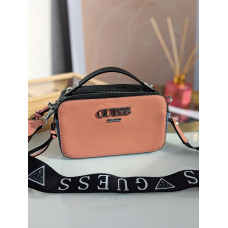 Guess Logo Camera Bag Pink | Cтильная и компактная брендовая женская сумка Crossbody из экокожи (20453-3)