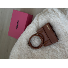 Брендовая женская сумка Jacquemus Le Chiquito Brown | Cтильная и оригинальная кросс-боди из экокожи 20468-5